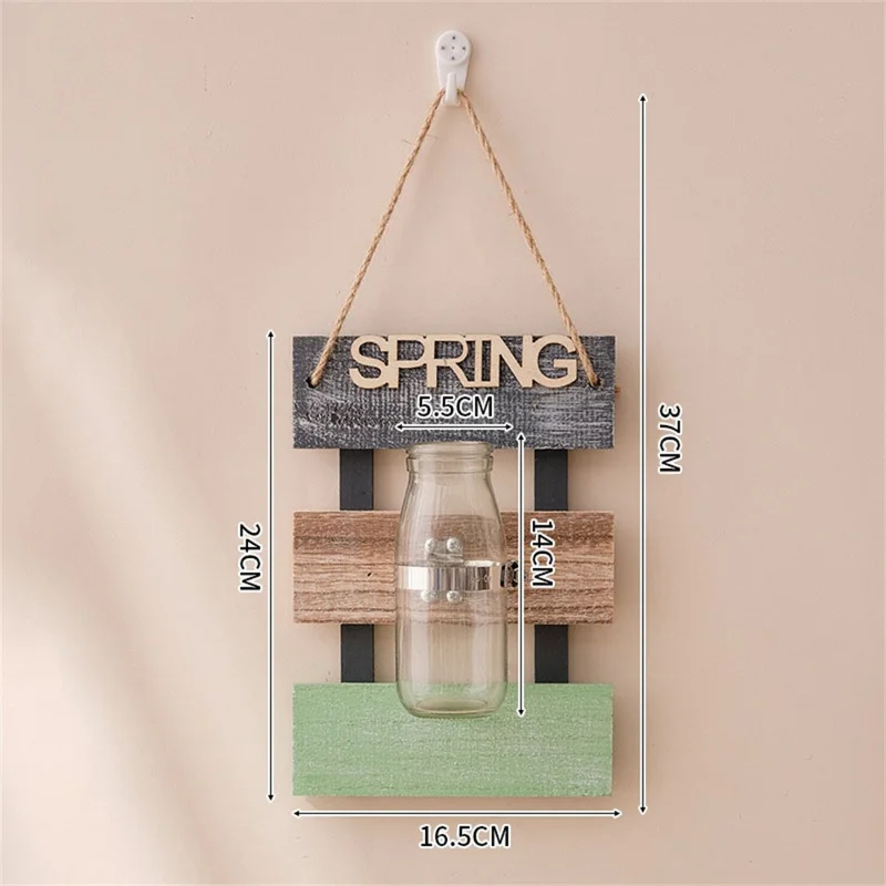 24 x 16,5 cm Wandmontierte Wasserpflanz-Vase Kreative Raumwanddekoration Hängender Blumen-Pflanzenhalter - Frühling