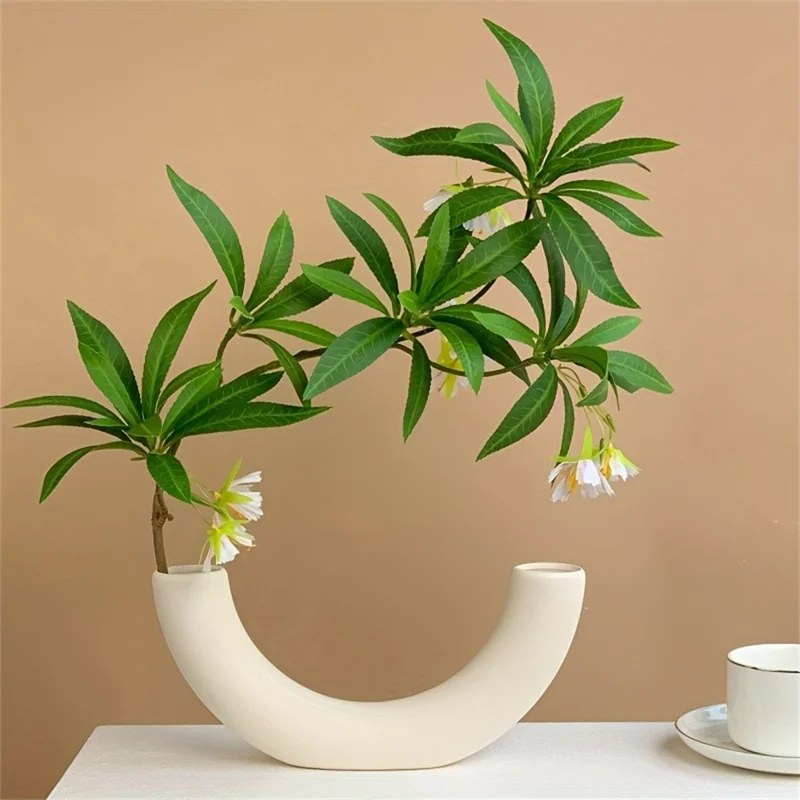 Artificial Water Stone Ficus Flower Indoor Floor Standing Plant Decor Realistic Greenery