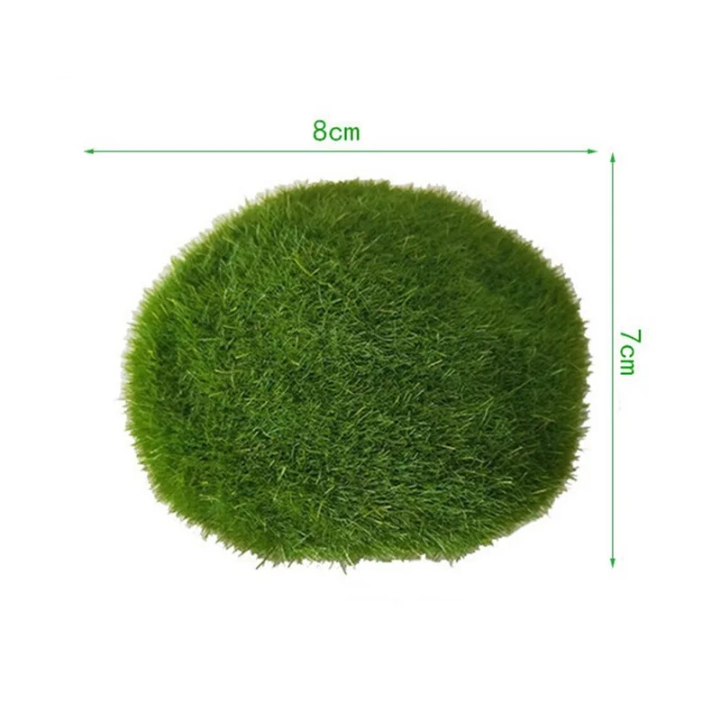 10 Stück Künstliche Moosbedeckte Steine 7 x 8 cm Oval Grün für Garten Landschaftsgestaltung Heimdekoration Basteln