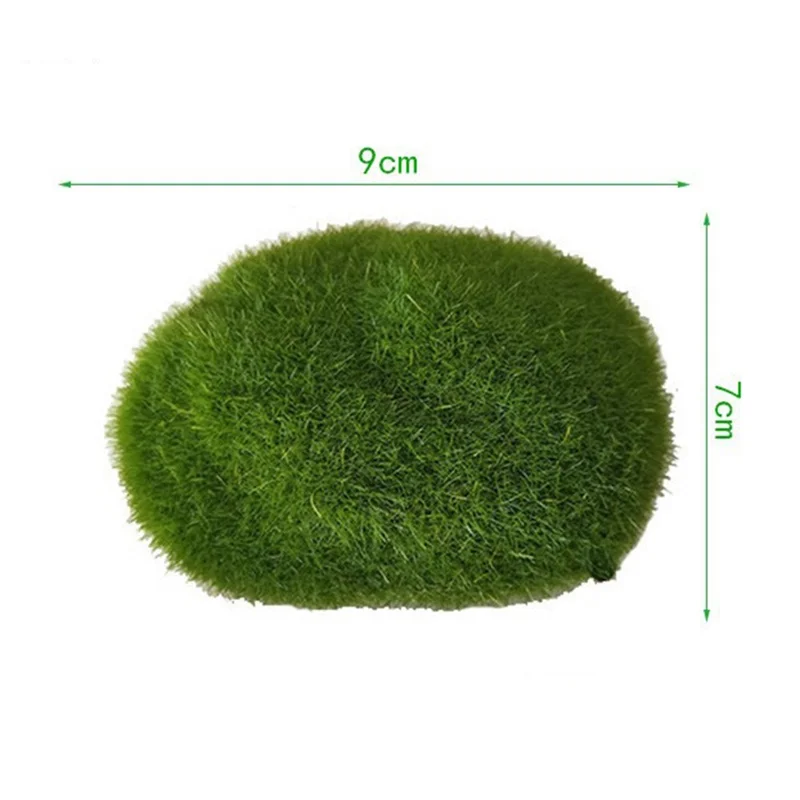 10 PZ Muschio Artificiale su Pietre 7 x 9 cm Pietre Finte Realistiche per Decorazioni, Prop Fotografici, Giardino, Contenitori di Vetro e Lavori Creativi