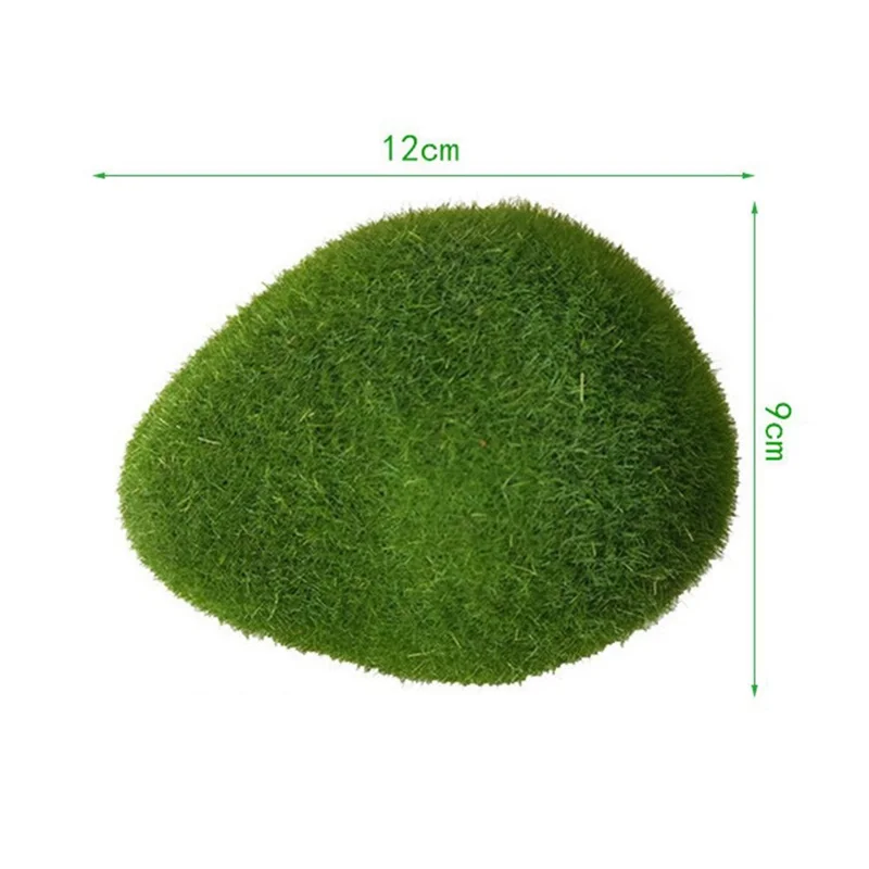 10 pezzi di rocce artificiali di muschio 9 x 12 cm Decorazione realistica di pietre finte Prop per riprese Decorazione per giardino Contenitori di vetro Artigianato