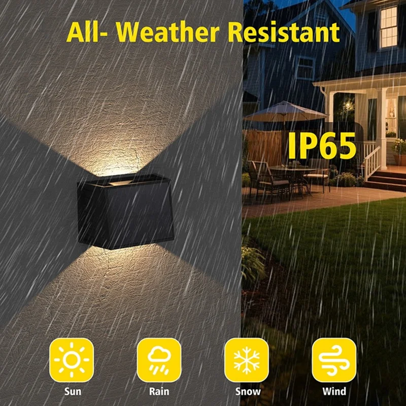 TS-G0806 1Pc Outdoor Solar Wall Washer Light Adjustable Beam Waterproof LED Decorative Ambiance Lamp