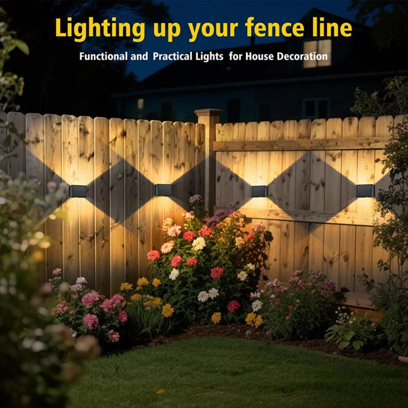 TS-G0806 1Pc Outdoor Solar Wall Washer Light Adjustable Beam Waterproof LED Decorative Ambiance Lamp