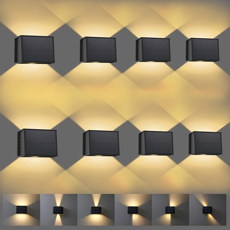 TS-G0806 1Pc Outdoor Solar Wall Washer Light Adjustable Beam Waterproof LED Decorative Ambiance Lamp