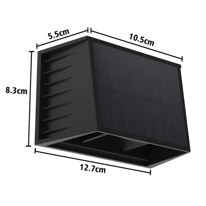 TS-G0806 2 Peças Luz de Parede Solar Externa Ajustável à Prova d'Água LED Decorativa para Ambiente