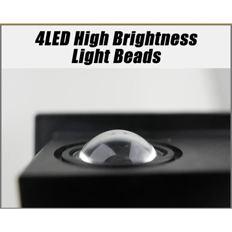TS-G0308 4Pcs 4LED Wall Washer Light Outdoor Solar Waterproof 3-Sided Ambient Lamp, RGB+Warm Light