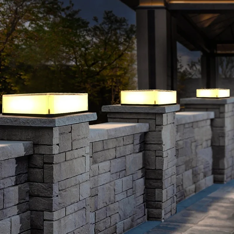 TS-GL0406 Solarlampe für Zaunpfosten mit 3 Farbtemperaturen, wasserdicht, quadratisch, für den Außenbereich