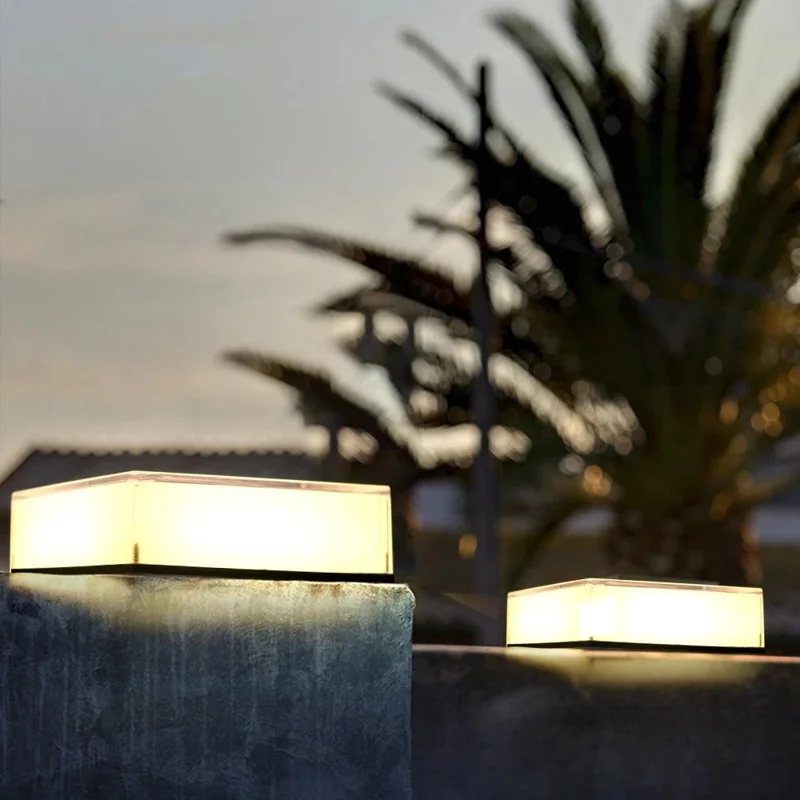 TS-GL0406 Solarlampe für Zaunpfosten mit 3 Farbtemperaturen, wasserdicht, quadratisch, für den Außenbereich