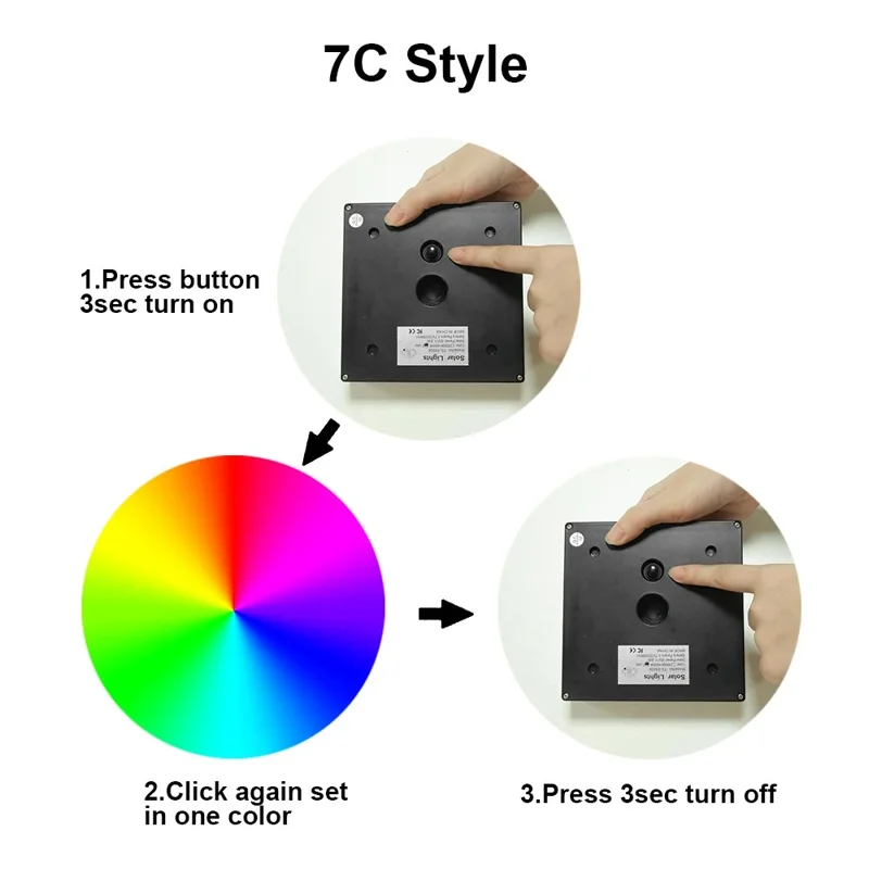 TS-GL0406 RGB Color Change + Fixed Color Solar Powered Square Post Cap Light for Outdoor Fence Garden