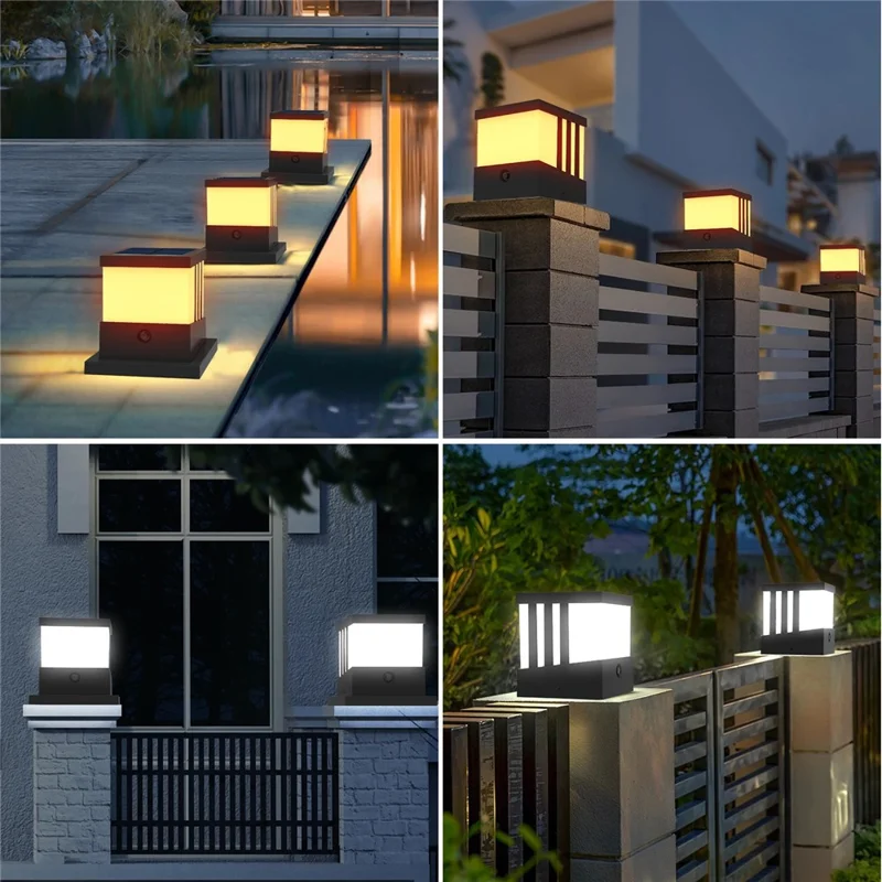 TS-GL0407 Solarer Pfosten-Kapenleuchte IP65 Wasserdicht Außen Solar-Lampe für Garten Hof