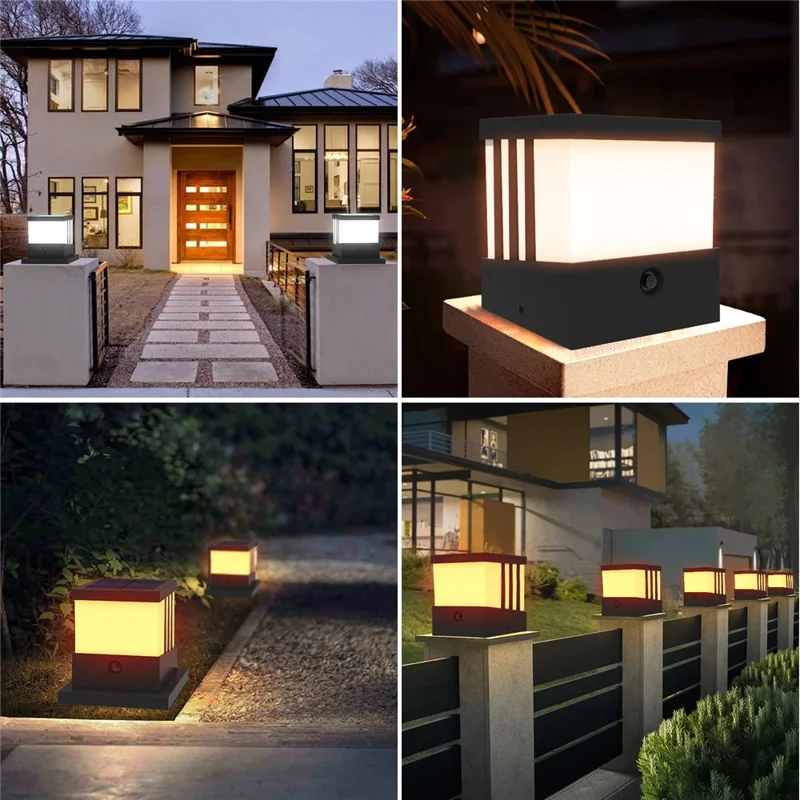 TS-GL0407 Solarer Pfosten-Kapenleuchte IP65 Wasserdicht Außen Solar-Lampe für Garten Hof