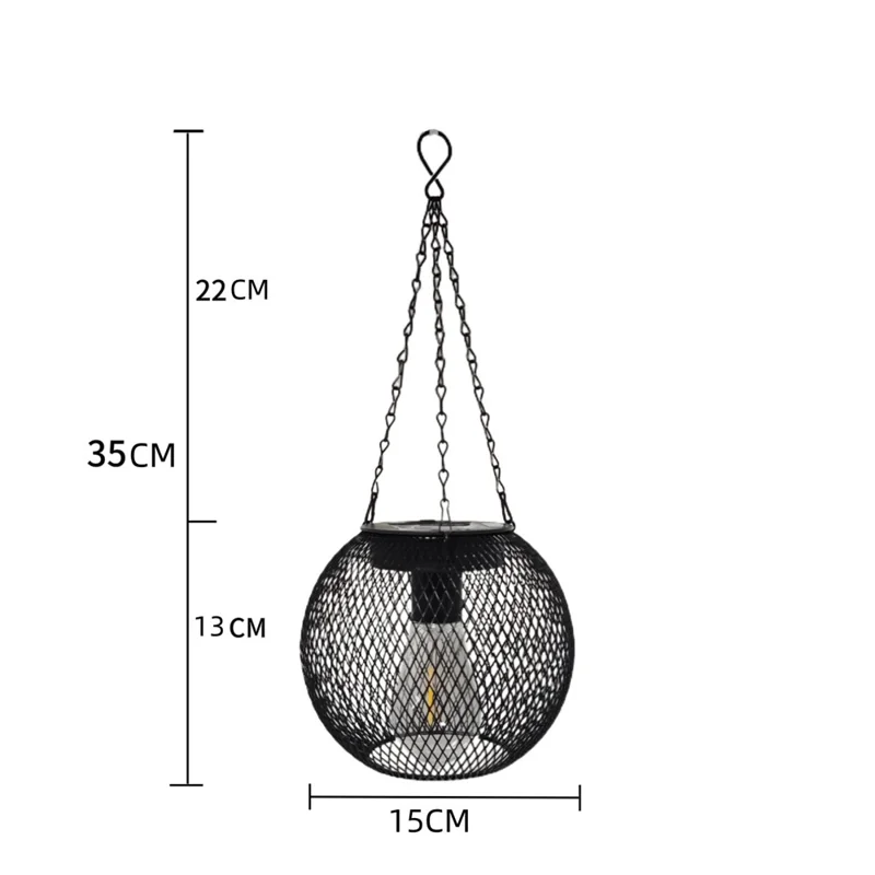 Lampe de jardin solaire en forme de rhombus avec pétales et fil de tungstène, projecteur décoratif d'extérieur suspendu imperméable