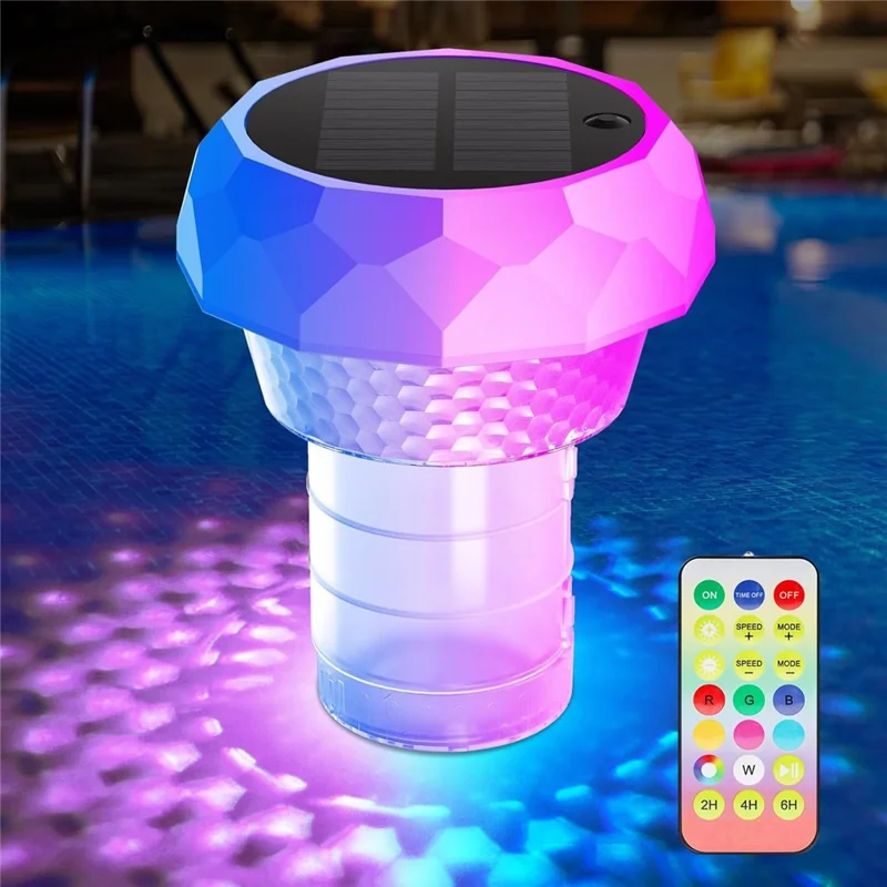 Lámpara Flotante LED Solar para Desinfección de Piscina con Fuente y Decoración de Paisaje con Control Remoto
