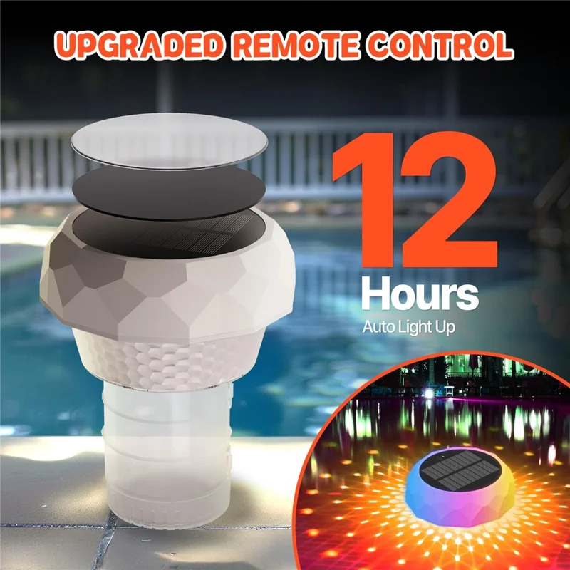 Lámpara Flotante LED Solar para Desinfección de Piscina con Fuente y Decoración de Paisaje con Control Remoto