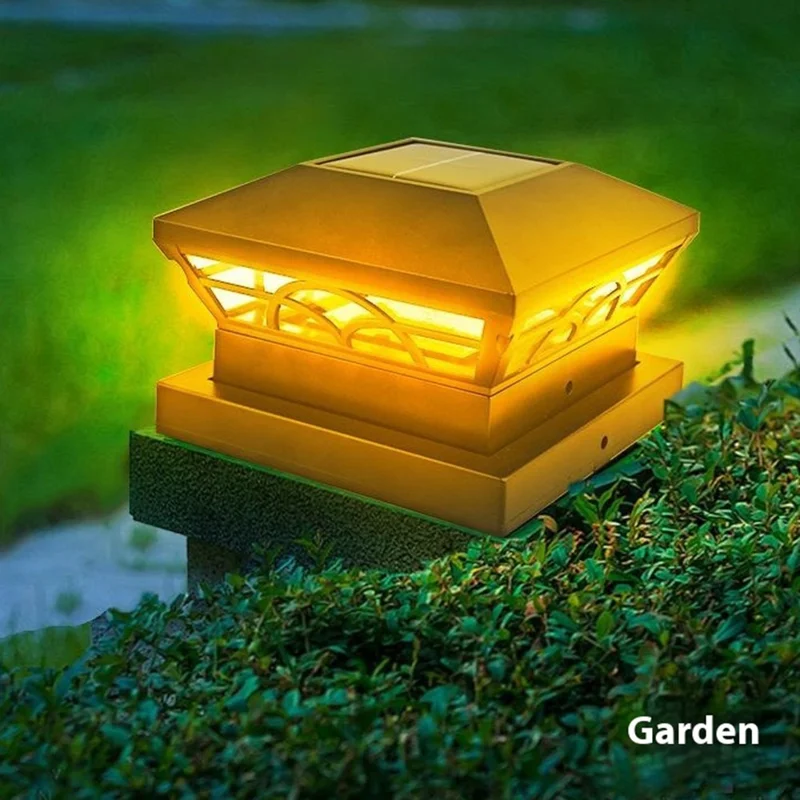 TS-GL0409 Solarleuchte für 4 / 5 Zoll Pfosten mit wechselbarer Zweifarbigkeit - Für Garten und Villa - Strukturierte Oberfläche