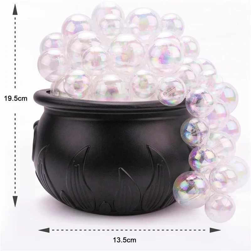 Size M Witch Cauldron 8 Modes Lighting Realistic Bubbling Pot Halloween Decoration with Remote