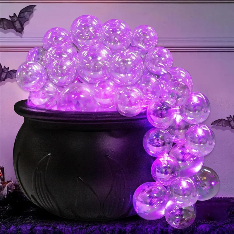Caldero de Bruja Tamaño L con 8 Modos de Iluminación, Olla Burbujeante Realista para Decoración de Halloween con Mando a Distancia