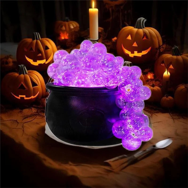 Caldero de Bruja Tamaño L con 8 Modos de Iluminación, Olla Burbujeante Realista para Decoración de Halloween con Mando a Distancia