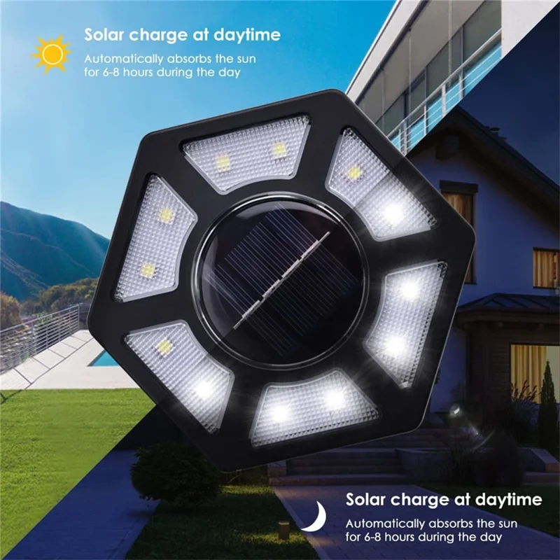 4Pcs Outdoor 12 LEDs Solar Powered Ground Light Waterproof Garden Pathway Landscape Lamp - White Light