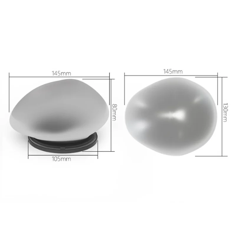 Pebble Shape Lawn Lamp Solar Powered Garden Light Outdoor Waterproof Pathway Light - Warm Light