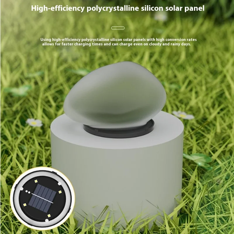 RGB Lawn Lamp Pebble Shape Solar Powered Garden Light Outdoor Waterproof Pathway Light