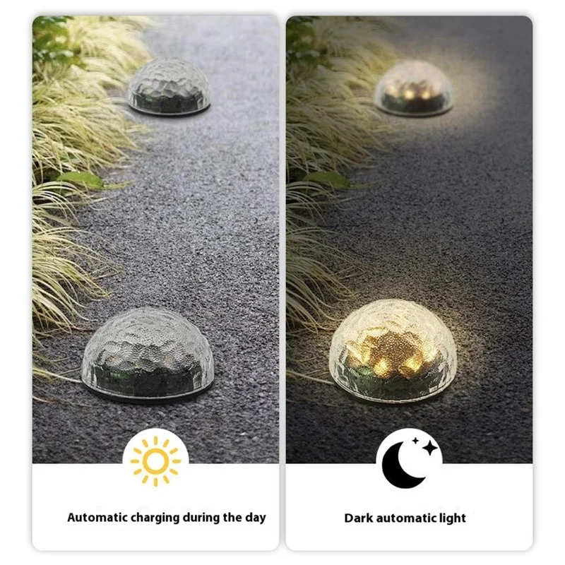 Glass Globe Solar Powered Outdoor Garden Stake Light Waterproof Decorative Lawn Ground Lamp
