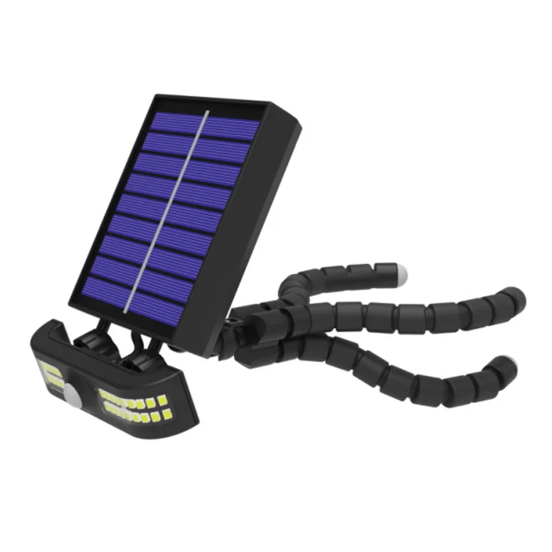 Luz Solar TJ-105 com Tripé de Polvo 40 LED Sensor de Movimento Lâmpada Solar de Jardim, Suporte para Carregamento USB