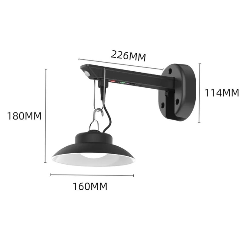 Outdoor Solar Pendant Light Motion Sensor USB Rechargeable Waterproof Garden Yard LED Lamp - White Light