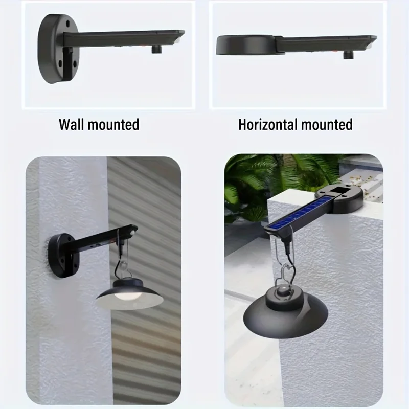 Outdoor Solar Pendant Light Motion Sensor USB Rechargeable Waterproof Garden Yard LED Lamp - White Light