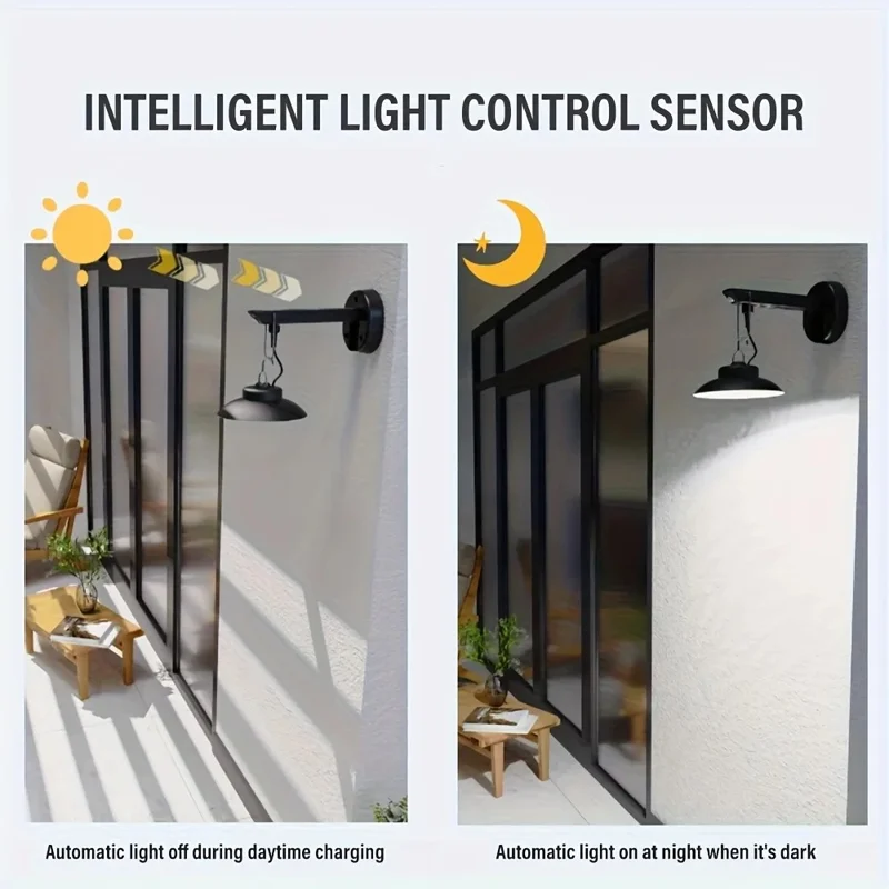 Outdoor Solar Pendant Light Motion Sensor USB Rechargeable Waterproof Garden Yard LED Lamp - White Light