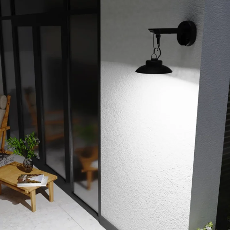 Outdoor Solar Pendant Light Motion Sensor USB Rechargeable Waterproof Garden Yard LED Lamp - White Light