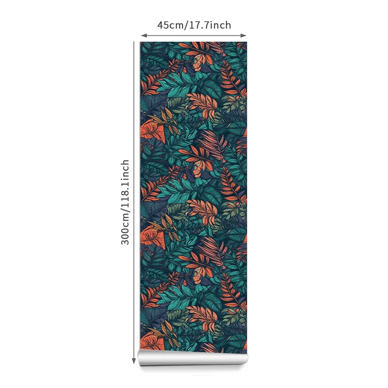 45 x 300cm Tropical Plant Self Adhesive Wallpaper Gift for Living Room Bedroom European Style Waterproof Wall Sticker - QT31
