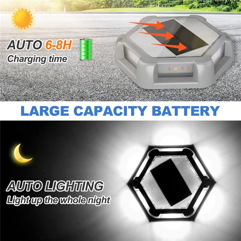 TS-G7008 4Pcs Solar Ground Lights for Lawn Stairs Pathway Deck Waterproof Outdoor Landscape Lamp - Black Shell+White Light
