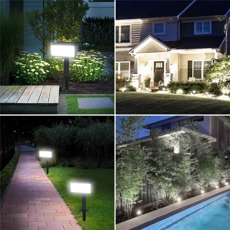 TS-G2206 2Pcs 49-LED Solar Powered Lawn Lamp 90 Degree Adjustable Head Waterproof Outdoor Landscape Spotlight - White Light
