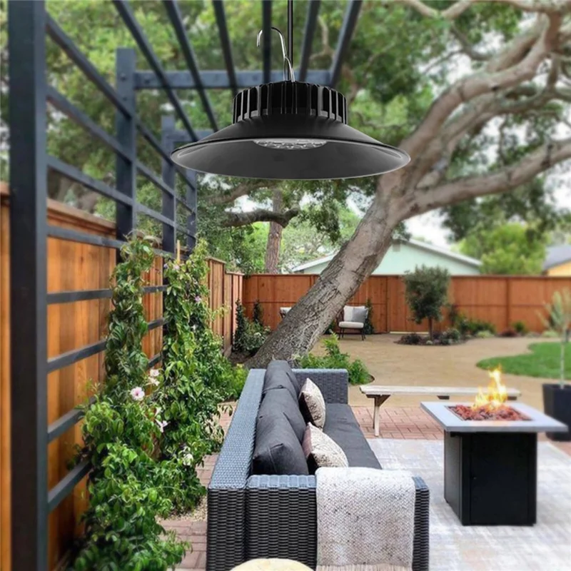 TS-S4401 Waterproof Solar Pendant Light for Outdoor Patio 3 Color Temperatures Garage Lamp with Remote Control