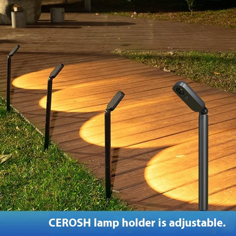 Solar Powered Lawn Light 120 Degree Adjustable Outdoor Garden Stake Spotlight Landscape Decorative Lamp