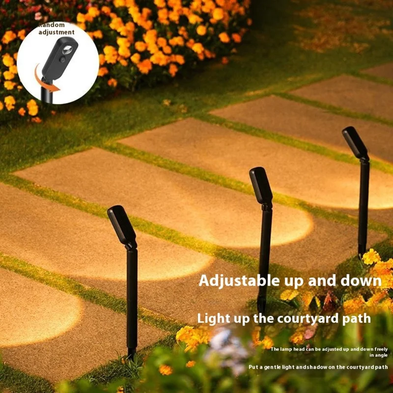 Solar Powered Lawn Light 120 Degree Adjustable Outdoor Garden Stake Spotlight Landscape Decorative Lamp