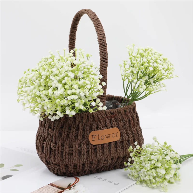 6Pcs Artificial Gypsophila for Wedding Home Decoration Realistic Plastic Flowers DIY Arrangement - White