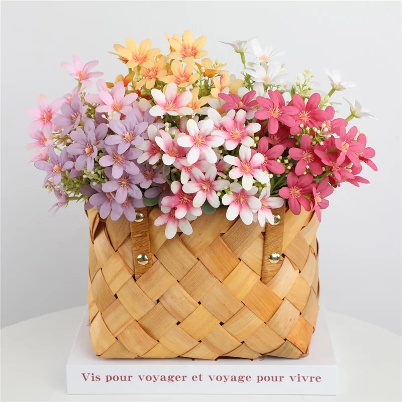 2Pcs Artificial Chrysanthemum Bouquet Fake Flowers Arrangement Wedding Party Decoration - White