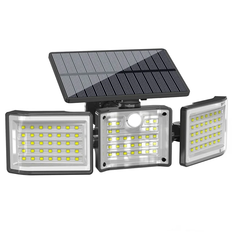 YY-20993 Solar Powered 3-Head Motion Sensor Light 99 LED Wall Lamp Outdoor Security Light for Garden / Yard / Pathway