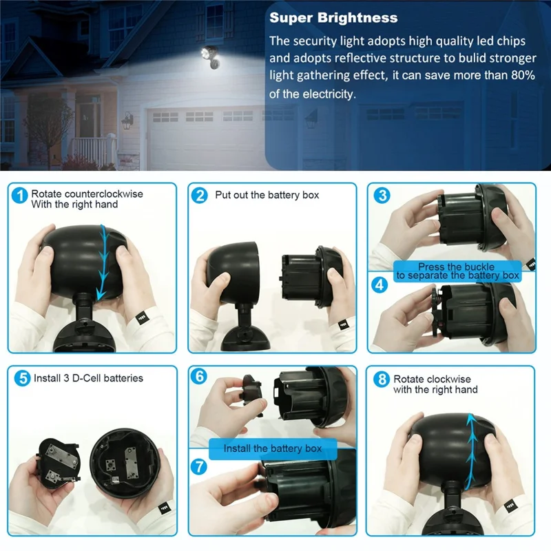 YY-4018-6 Motion Sensor Wall Light LED Outdoor Spotlight Garden Lighting Floodlight for Patio / Pathway