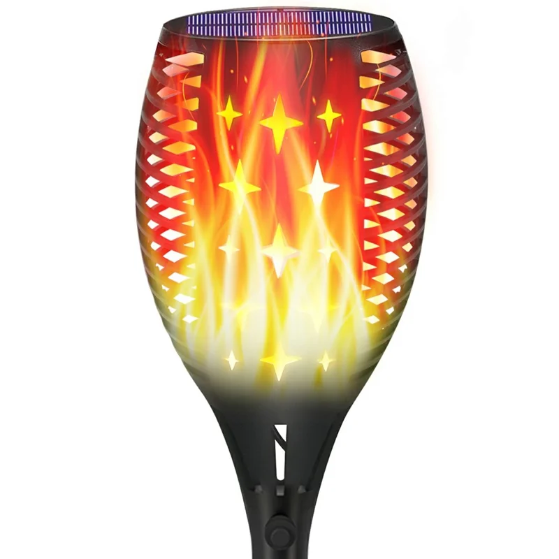 YY-9605-1C 96-LED Solar Powered Torch Light for Outdoor Garden Flickering Flame Effect Waterproof Lawn Lamp