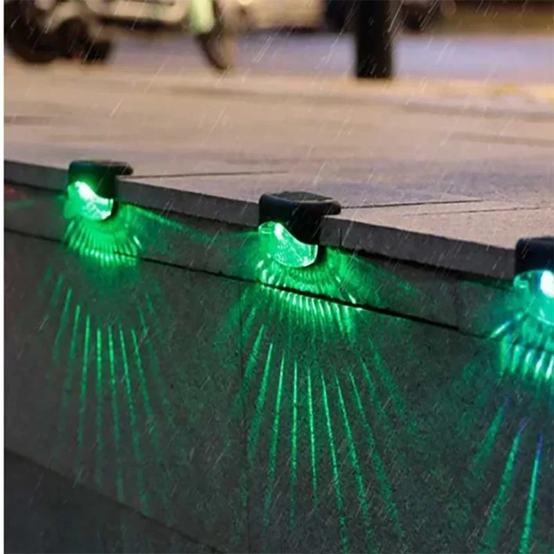 2 LED Solar Step Lights 4Pcs Deck Railing Fence Wall Stair Lighting Outdoor Waterproof for Garden / Patio / Pathway - White Light