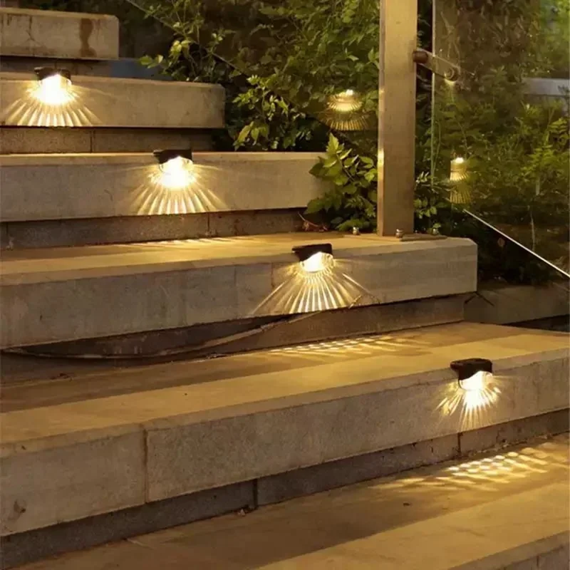 2 LED Solar Step Lights 4Pcs Deck Railing Fence Wall Stair Lighting Outdoor Waterproof for Garden / Patio / Pathway - White Light