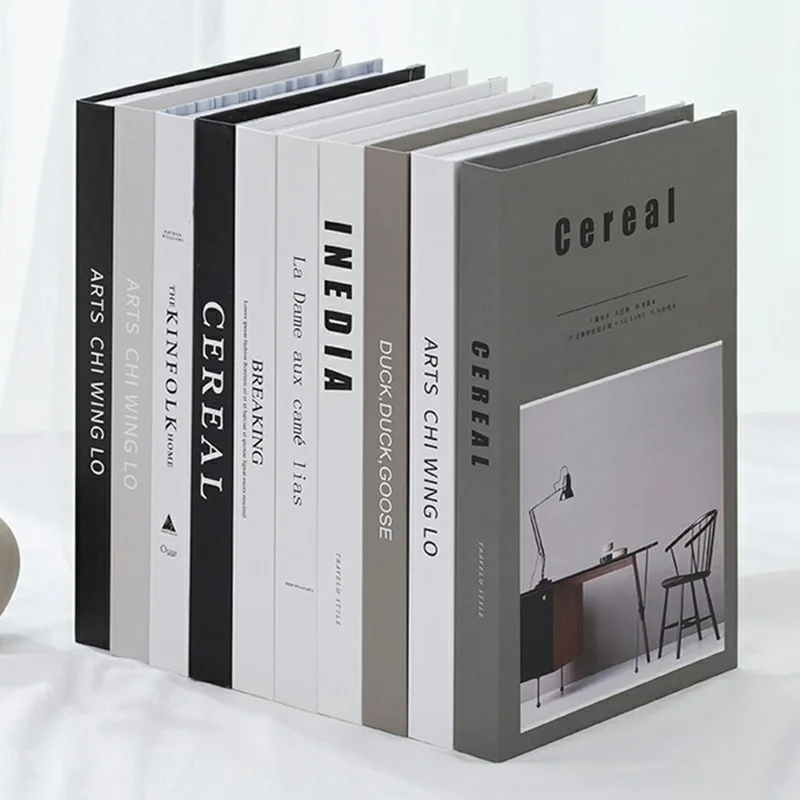 10 Libri Finti Decorativi Design Minimalista Moderno Prop Libri per Arredamento Domestico / Allestimento / Esposizione