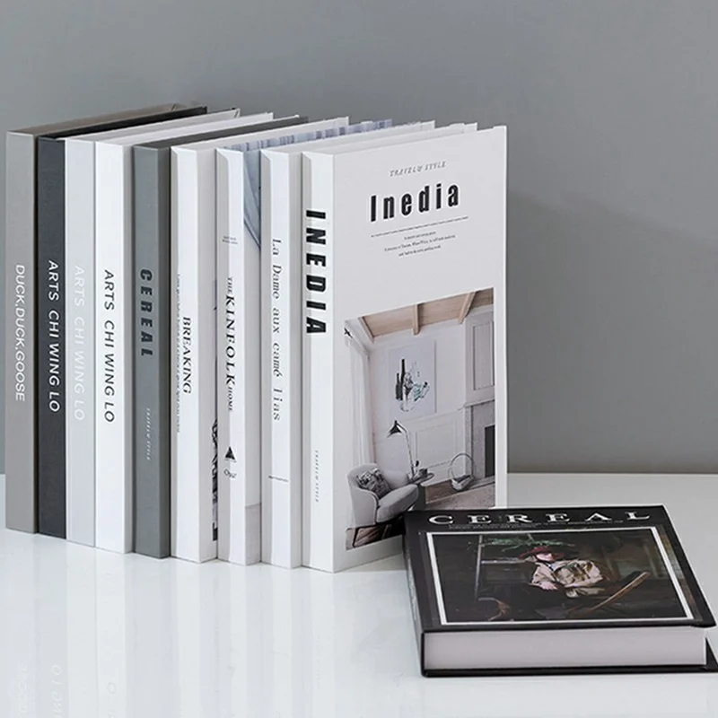 10 Libri Finti Decorativi Design Minimalista Moderno Prop Libri per Arredamento Domestico / Allestimento / Esposizione