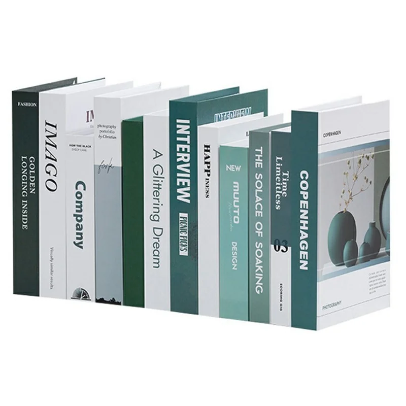 12Pcs Style A Decorative Faux Books Modern Minimalist Home Decor Prop Books for Staging / Display