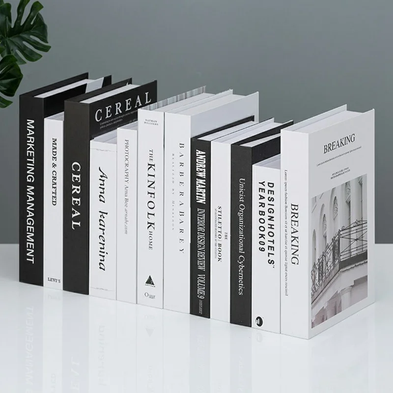 12Pcs Style B Decorative Faux Books Modern Minimalist Realistic Book Props for Home Decor Styling
