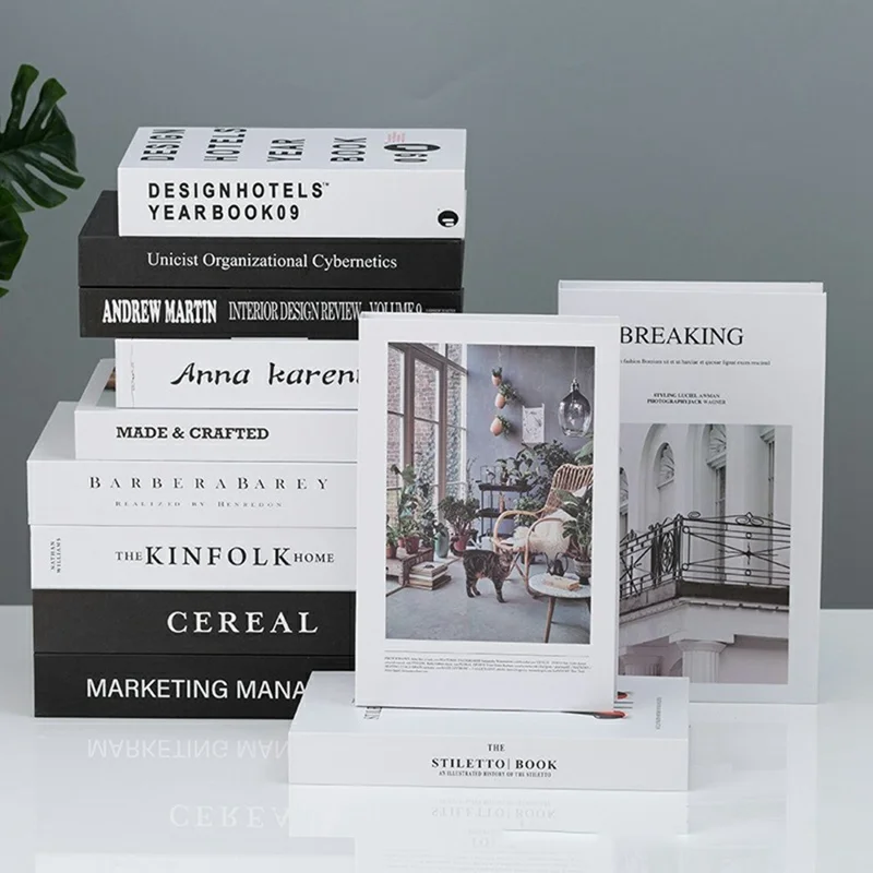 12Pcs Style B Decorative Faux Books Modern Minimalist Realistic Book Props for Home Decor Styling