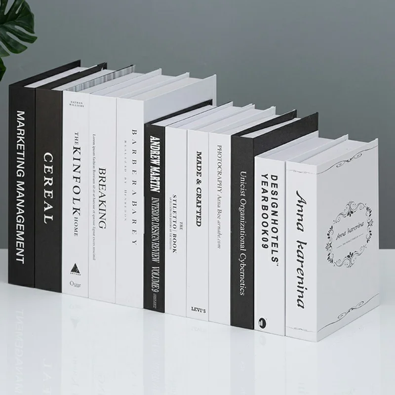 12Pcs Style B Decorative Faux Books Modern Minimalist Realistic Book Props for Home Decor Styling